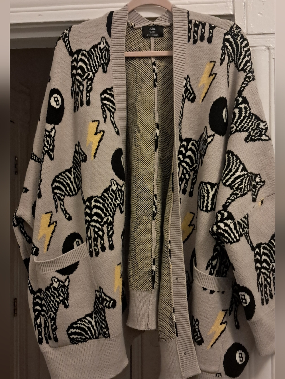 Dressed In Lala. Boxy Oversized Zebra Cardigan